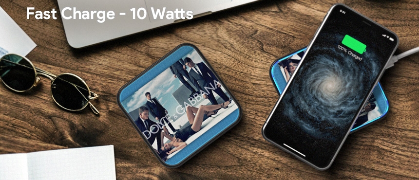 PowerSquare Glass | CustomUSB Wireless Charger 0